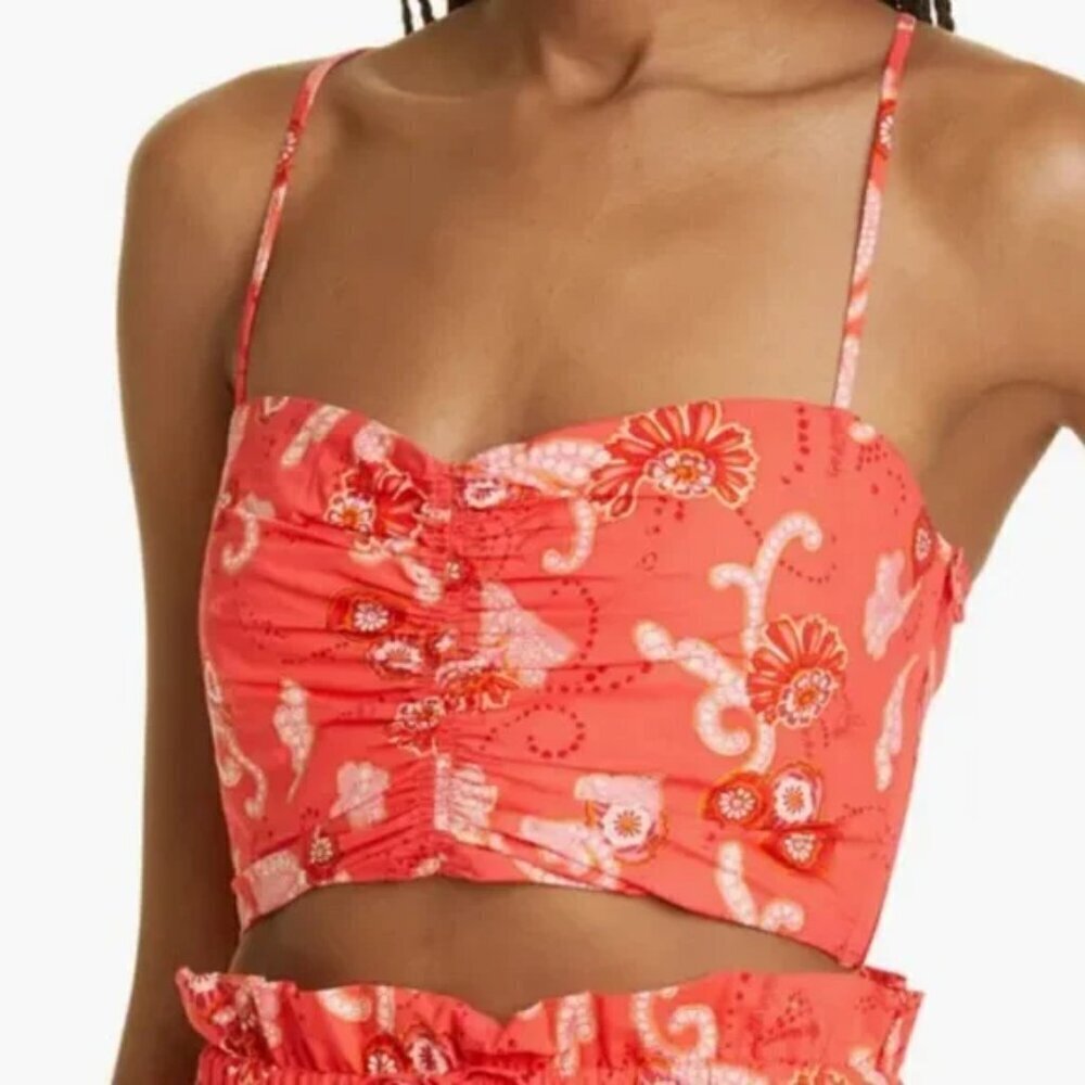 A.L.C. Arit Floral Cotton Crop Top Size 8